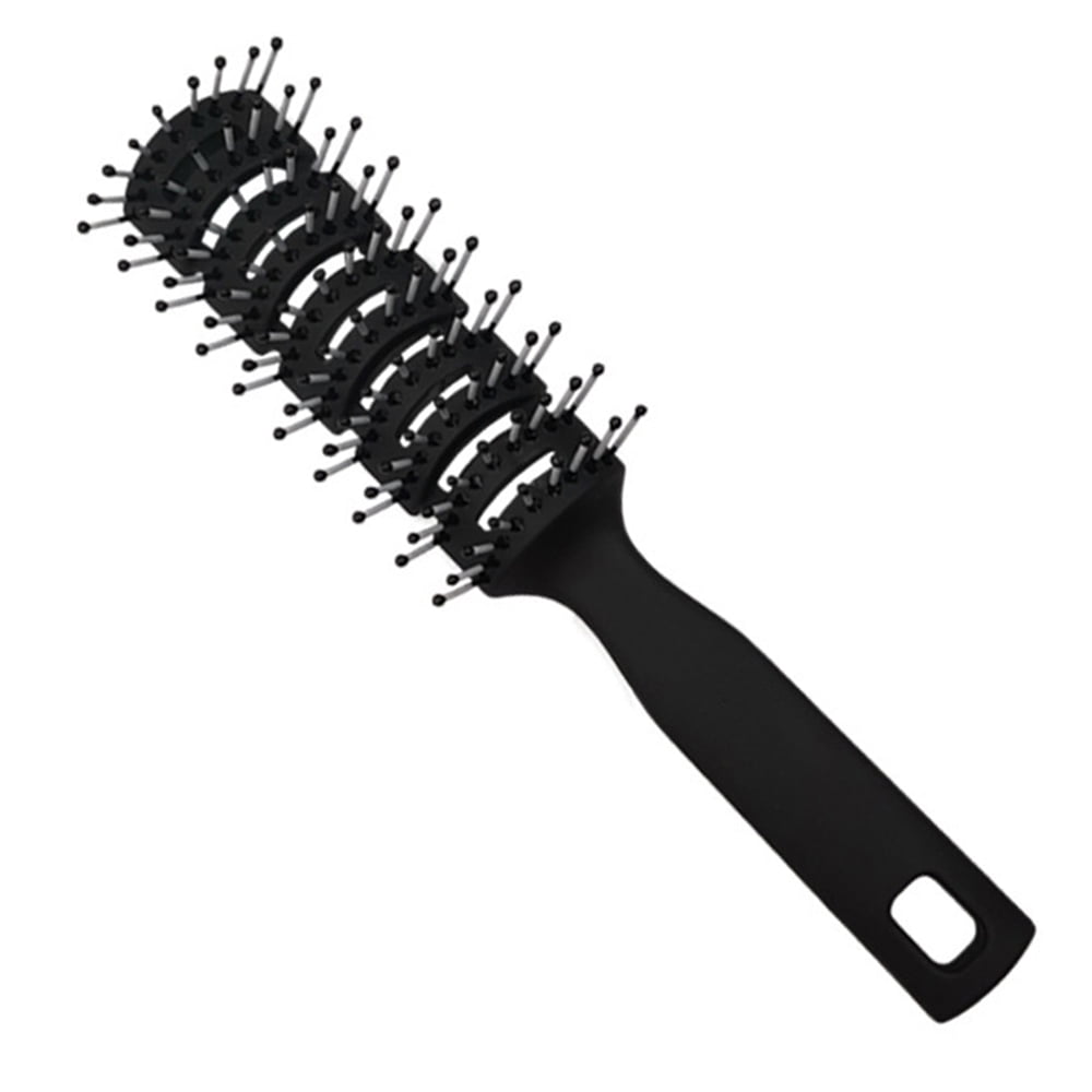 Curved Vent Hair Brush for Blow Drying, Detangling Hair Brush for Short  Thick Tangles Hair, Both Men and Women, Black
