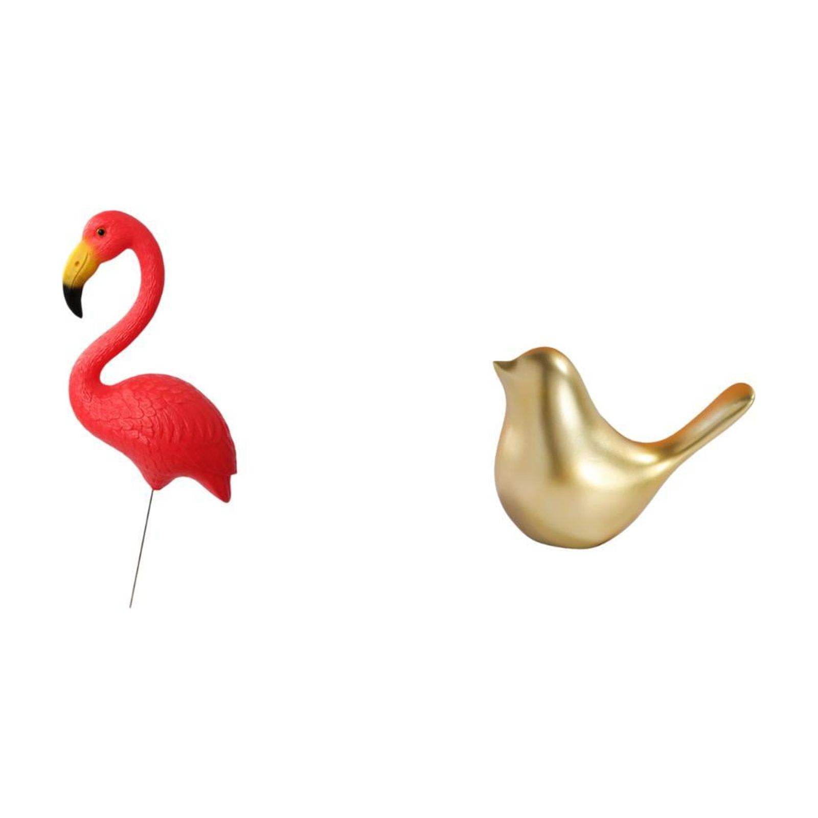 simhoa Golden Flamingo Bird Statue Figurine Yard Art Ornament Modern Home Decor Sculpture for Holiday Spring Office Mantel Living Room Housewarming Gifts