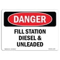 thumbnail image 1 of SignMission OS-DS-A-1218-L-2067 12 x 18 in. OSHA Danger Sign - Fill Station Diesel & Unleaded, 1 of 1