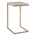 thumbnail image 1 of Linon Paola Capiz Shell Fish Mosaic Iron C-Frame Accent Table in Gold/Cream, 1 of 15