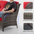 thumbnail image 4 of Meetleisure 1 piece 49'' Wide 2-Seat Outdoor Wicker Patio Sofa with Cushions,Red, 4 of 8