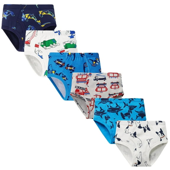 Hbhpov Little Boys Cotton Briefs Soft Undies Toddler Kids Underwear 6 Pack, Size 2-10T