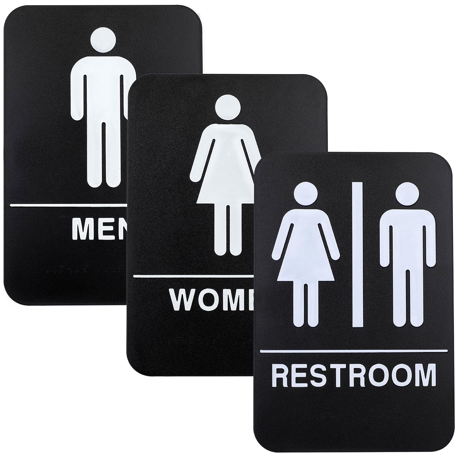 Excello Global Products Plastic Restroom Sign Easy To Mount With Braille Ada Compliant Great For Business Restaurants 6 X9 Men Women Unisex Egp Hd 0035 Walmart Com
