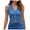 Blue, variant on Women Denim Vest Polyester Cotton Sleeveless for Various Occasions