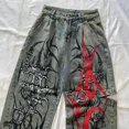 thumbnail image 5 of Pantalones vaqueros holgados con estampado gráfico para hombre y mujer, ropa de calle Estilo Vintage, Harajuku, Hip Hop, Y2K, 5 of 5