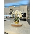 thumbnail image 2 of Amira Large Real Touch Phalaenopsis Orchid Floral Arrangement in Round Ribbed Gold Vase, 2 of 5