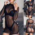 thumbnail image 2 of Love Net Clothes Girl New Summer Temptation See-through Net Long Sleeve Beach Party Swimsuit, 2 of 5