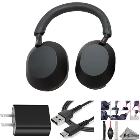 Sony WH-1000XM5 Wireless Noise-Canceling Over-Ear Headphones (Black) with Power Brick & More!