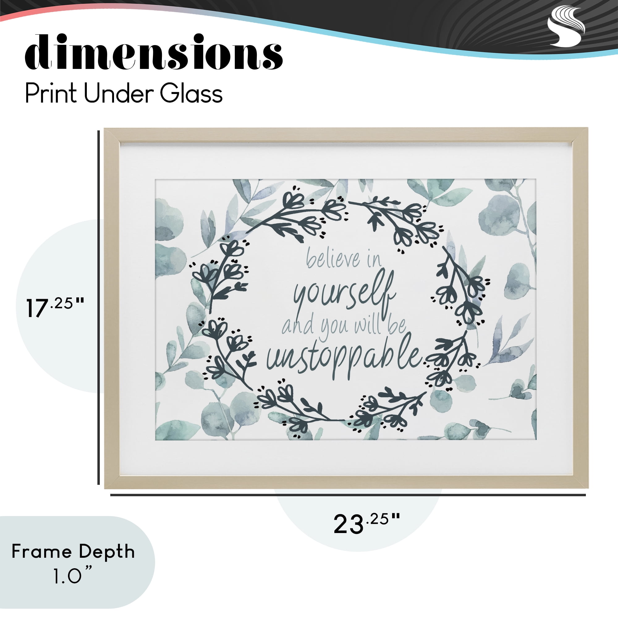 Stupell Industries You Will Be Unstoppable Birch Framed Print Under Glass, design by Kim Allen