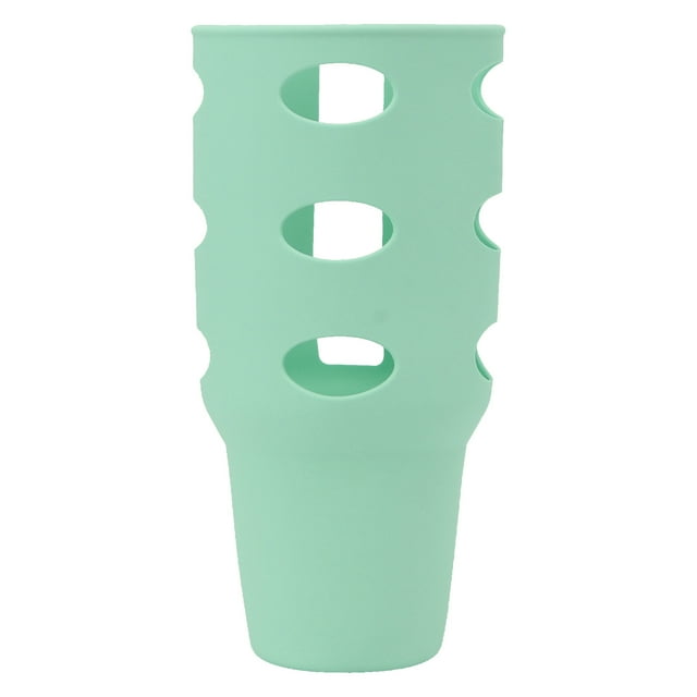 Funda de silicona para taza térmica de 40 oz, antideslizante, resistente al desgaste, funda protectora para viajes en casa, color verde
