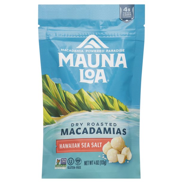 Mauna Loa Hawaiian Sea Salt Macadamias, GlutenFree, Keto Friendly, 4