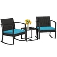 thumbnail image 5 of Devoko 3 Pieces Patio Furniture Set, Rocking Chairs with Coffee Table Set, Outdoor Wicker Bistro Set for Garden, 5 of 7