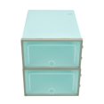 thumbnail image 1 of Caja organizadora de plástico transparente para almacenamiento de zapatos, 2 uds., verde, 1 of 8