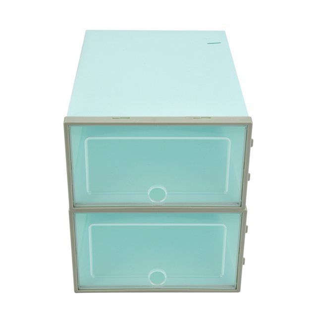 Caja organizadora de plástico transparente para almacenamiento de zapatos, 2 uds., verde
