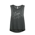 thumbnail image 1 of Thread Tank Seek You Shall Find Women's Sleeveless Muscle Tank Top Charcoal Small, 1 of 4