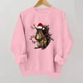 thumbnail image 5 of SYMOID Womens Pink Christmas Squirrel Sweatshirt with Santa Hat & Lights - Long Sleeve Crew Neck, Relaxed Fit, 100% Polyester, Machine Washable (XS-XL),Size XS, 5 of 5