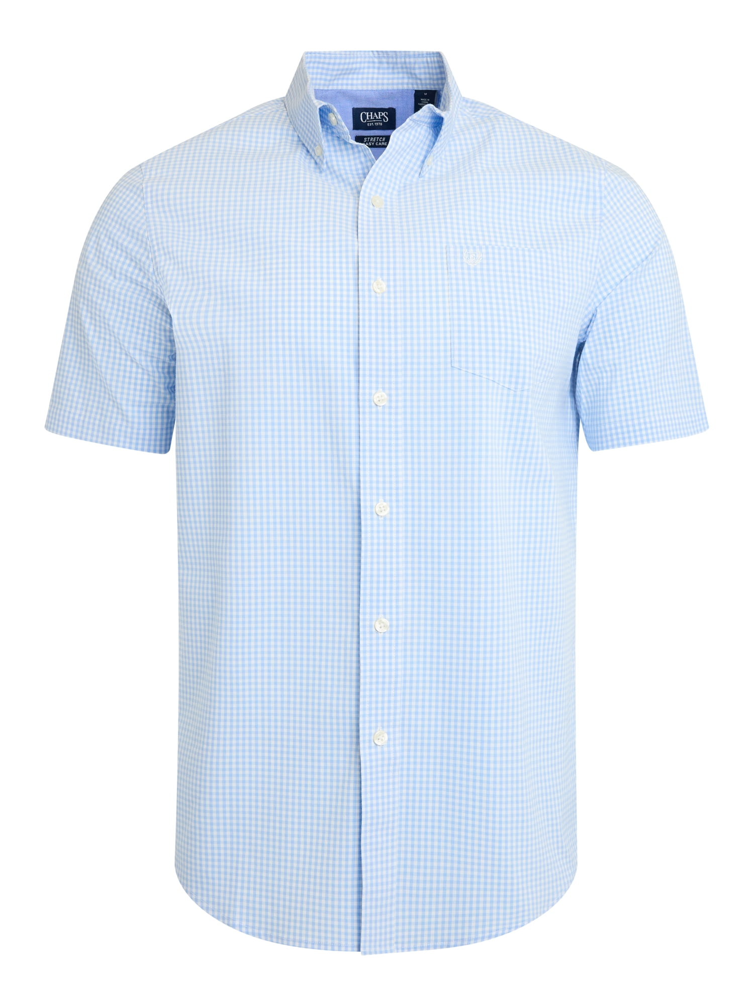 Chaps Men's & Big Men's Short Sleeve Easy Care Stretch Poplin Shirt, Sizes S-3XL