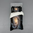 thumbnail image 1 of Ambesonne Galaxy Bedding Set 3 Pcs, Star Disc in Huge Space, Twin, Black Beige Violet, 1 of 3