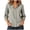 Gray, variant on Women's Button Down Linen Blend Shirt, Puff Cuff 3/4 Sleeve Relaxed Fit Casual Blouse for Office Daily Vacation Wear