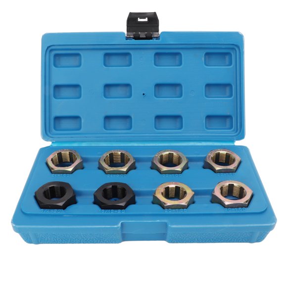 8pcs Axle Spindle Rethreading Tool Set Carbon Steel Portable for Vehicle Maintenance