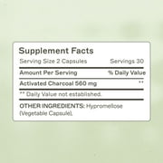 Amy Myers Coconut Charcoal Capsules from The Myers Way Protocol - Natural Activated Charcoal, Gas Reliever & Support for Affects of Mold/Toxins - Dietary Supplement 60 Capsules, 30 Servings