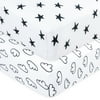 Little Star Organic 100% Pure Organic Cotton Fitted Jersey Knit Crib Sheets, 2 Pk, Black Star