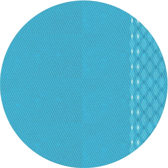 Ahgly Tapis Rond Lavable en Machine Intérieur Transitionnel Bleu Ciel Profond, 5 Pieds Rond