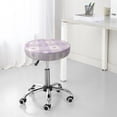 thumbnail image 7 of Kll Floral Purple Buffalo Plaid Round Bar Chair Cushion Cover 13 Inch,Bar Stool Protector With Elastic, Soft Washable, 7 of 7