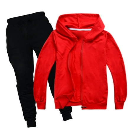 

Big Kid Boy Clothes Solid Color Hoodies Long Sleeve Sweatshirt + Pants Fall Winter 2PCS Outfits Set7-8 Years