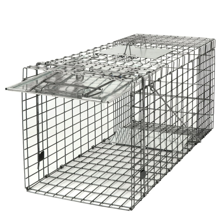 VEVOR Live Animal Cage Trap, 42 x 16 x 18 Humane Cat Trap