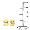 thumbnail image 2 of Precious Stars 14K Yellow Gold Cubic Zirconia Dollar Sign Screwback Earring Studs, 2 of 3