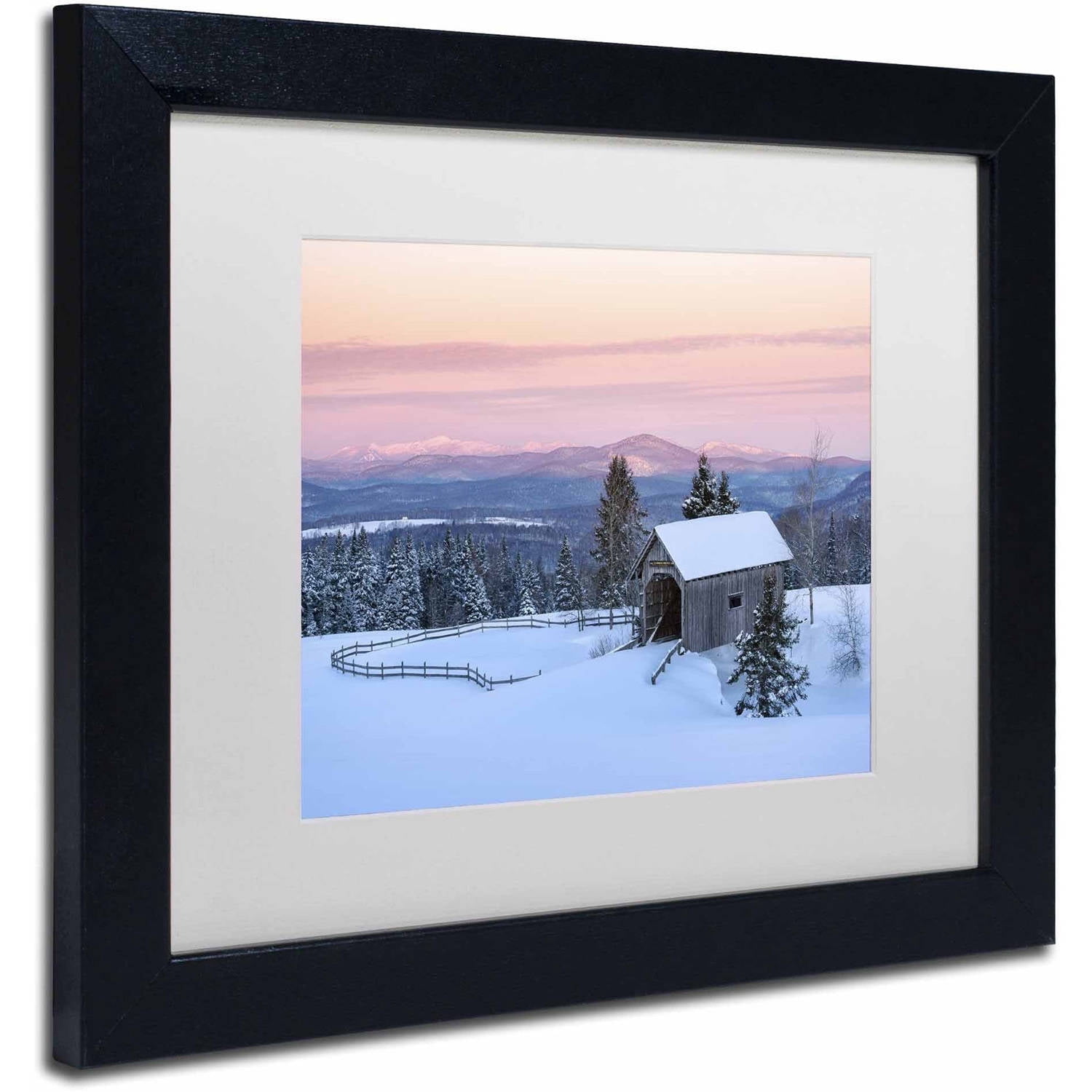 Trademark Fine Art 'Bridge on a Hill' Canvas Art by Michael Blanchette Photography, White Matte, Black Frame