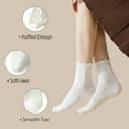 thumbnail image 5 of Livease 6 Pairs White Ruffle Socks for Women, Mid Crew Socks, Cute Slouchy Turn-Cuff Frilly Sock, 5 of 8