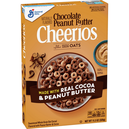 UPC 016000359932 product image for Chocolate Peanut Butter Cheerios, Cereal with Oats, 11.3 oz | upcitemdb.com