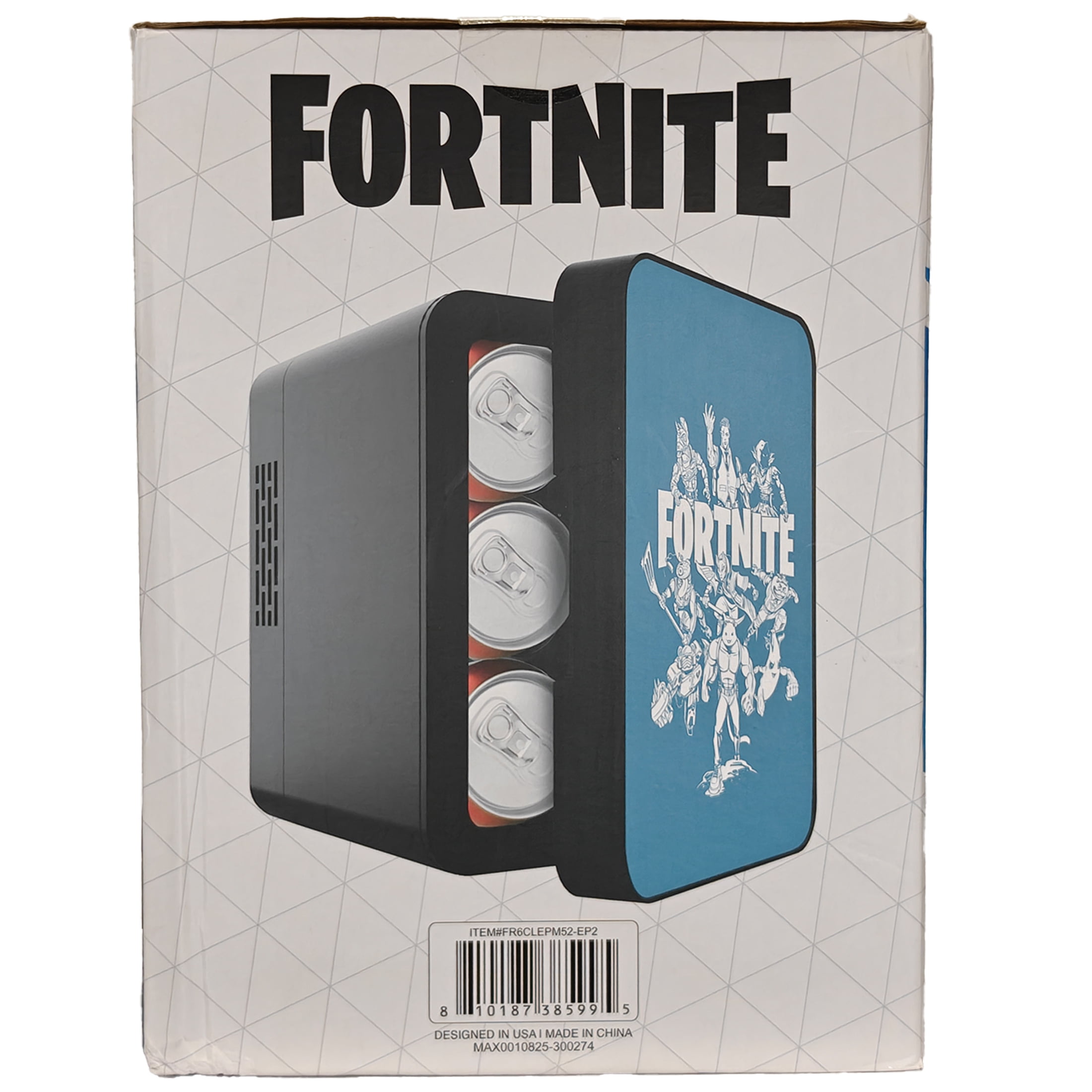 Fortnite 4L 6-Can Lenticular Portable Mini Fridge, Blue