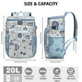 thumbnail image 3 of Ocean-Themed Insulated Backpack Cooler - 20L Soft Cooler Bag with Seashell & Lighthouse Design, Leakproof for Beach, Fishing & Road Trips, Lightweight & Portable, 3 of 5
