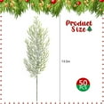 thumbnail image 2 of 50 Pcs Christmas Snow Frosted Pine Branches- 13.5" Snowy Artificial Pine Needles Branches Twigs- Greenery Ceder Sprigs Pine Picks Stems for Christmas Wreath Home Garden Decoration, 2 of 5