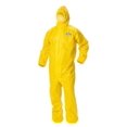 thumbnail image 1 of Kleenguard A70 Chemical Spray Protection Coveralls (00683) Suit, Hooded, Booted, Zip Front, Elastic Wrists, Size Large, Yellow, 12 Garments/Case, 1 of 1