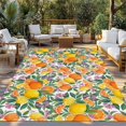 thumbnail image 2 of Orange Lemons Outdoor Rug for Patio/Deck/Porch, Non-Slip Large Area Rug 6 x 9 Ft, Summer Botanical Pastoral Elegant Indoor Outdoor Rugs Washable Area Rugs, Reversible Camping Rug Carpet Runner, 2 of 8