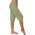 thumbnail image 5 of Miqool Women's Capri Sweatpants Loose Fit Drawstring High Waisted Athletic Running Cropped Joggers Summer Casual Lounge Pants with Pockets, 5 of 9