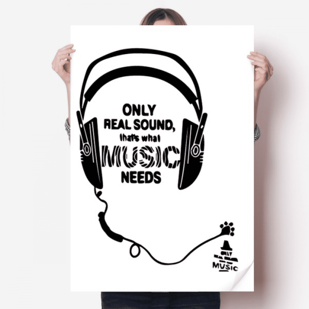 Music Earphone Song Sound Words Sticker Decoration Poster Playbill