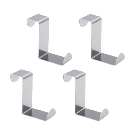 

2/4pcs Bathroom Stainless Steel Bedroom Z Shaped Over Door Hook Clothes Hanger