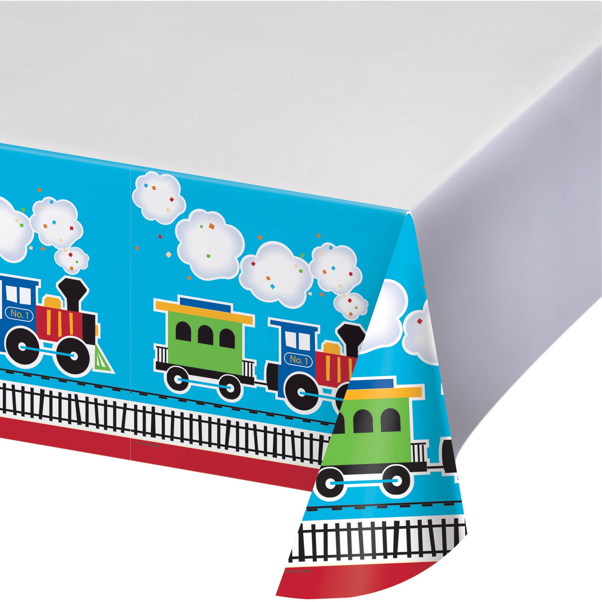 All Aboard the Train 7 Inch Paper Plates 8 Pack Boys Trains Birthday Tableware 