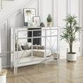 thumbnail image 3 of Mirrored TV Stand for TVs up to 48 Inch, Mirrored Entertainment Center, Silver TV Console Cabinet with 3 Drawers and 3 Doors Cabinet, for Living Room, Bedroom (40"W x 15.7"D x 35.5"H), 3 of 9