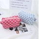 thumbnail image 4 of Bolsas de cosméticos a cuadros, linda cremallera de viaje, bolsa de almacenamiento suave para suministros de oficina, cosméticos, maquillaje, accesorios de viaje, 4 of 5