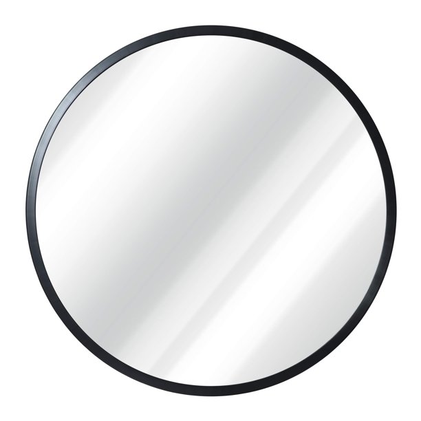 HBCY Creations Black Circle Wall Mirror 16 Inch Round Wall Mirror for Entryways, Washrooms