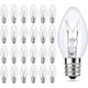 thumbnail image 2 of SkrLights Paquete de 25 bombillas transparentes C7, bombillas navideñas C7, bombillas de repuesto para luces de cadena para exteriores, base de candelabro C7/E12, 5 vatios, transparente, 2 of 4