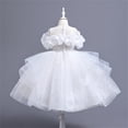 thumbnail image 2 of MeetoTime Girls Princess Dress Sleeveless Ruffled Lace Round-Neck Solid Color Mesh Formal Dresses 5-11 Years Children Clothes, 2 of 7