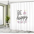 thumbnail image 4 of Ambesonne Birthday Shower Curtain, Cupcake with Candles Art, 69"Wx84"L, Soft Pink and Charcoal Grey, 4 of 4