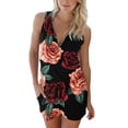 thumbnail image 1 of Gibobby pantalones deportivos Mujeres Summer Casual Print Jumpsuit High cintura Playsuits Sleeveveless Jumpsuit strappy Beach Pocket Romper(Negro， XL), 1 of 5